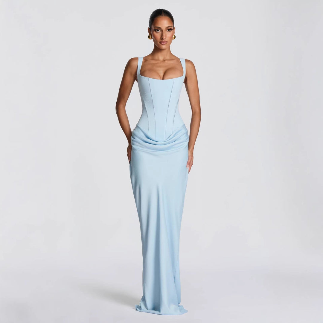 Maxikleid für Damen – Figurformend mit zarter Drapierung 12