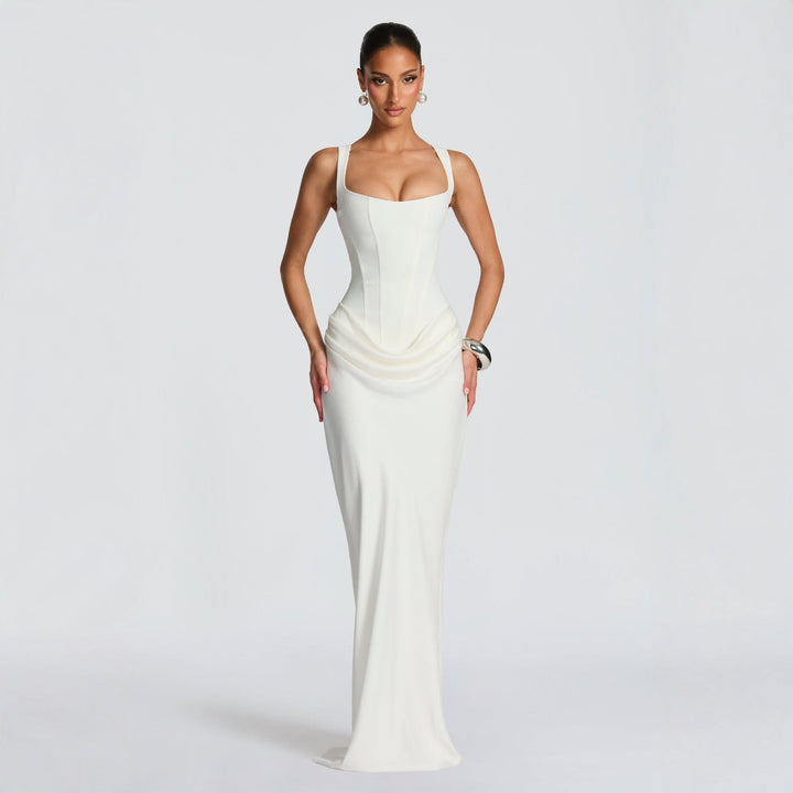 Maxikleid für Damen – Figurformend mit zarter Drapierung 7