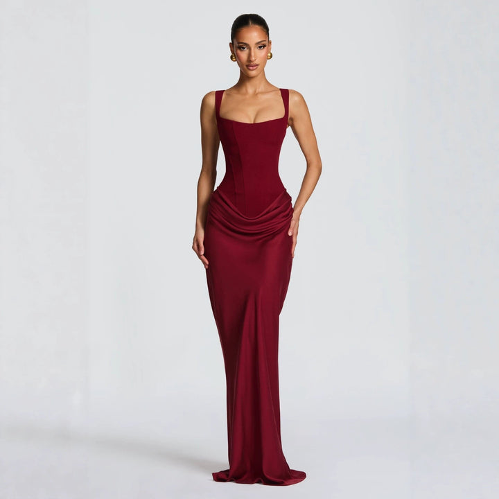 Maxikleid für Damen – Figurformend mit zarter Drapierung 9