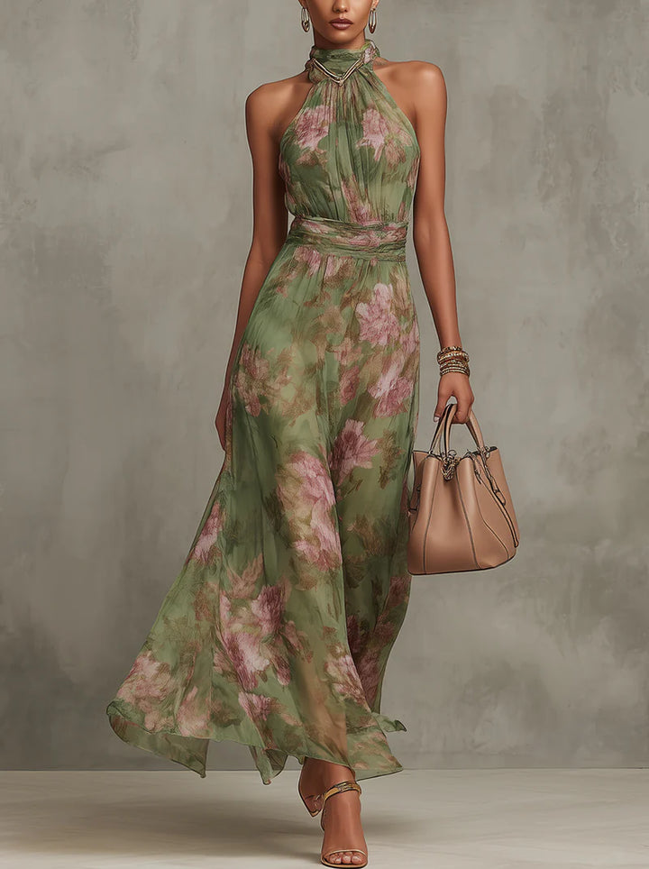 Maxikleid für Damen – Neckholder und geblümt und sommerlich 1
