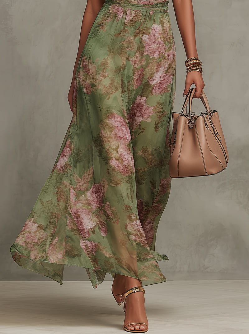 Maxikleid für Damen – Neckholder und geblümt und sommerlich 4