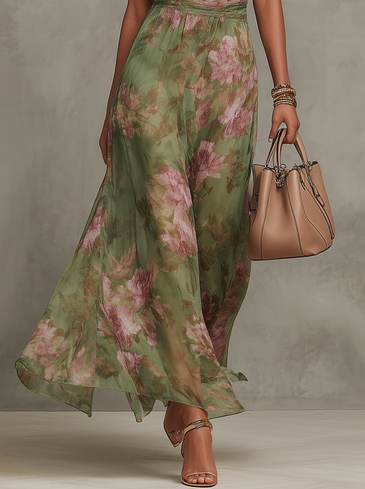 Maxikleid für Damen – Neckholder und geblümt und sommerlich 4