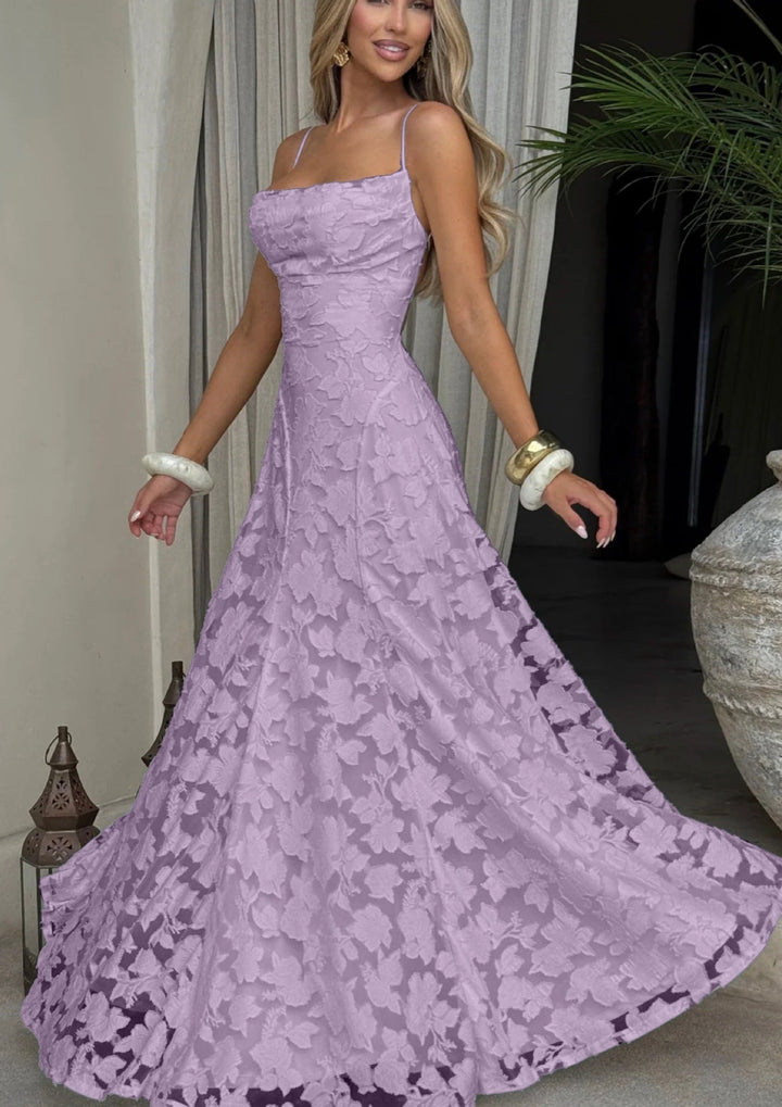 Maxikleid für Damen – mit floralen Spitzenapplikationen 11