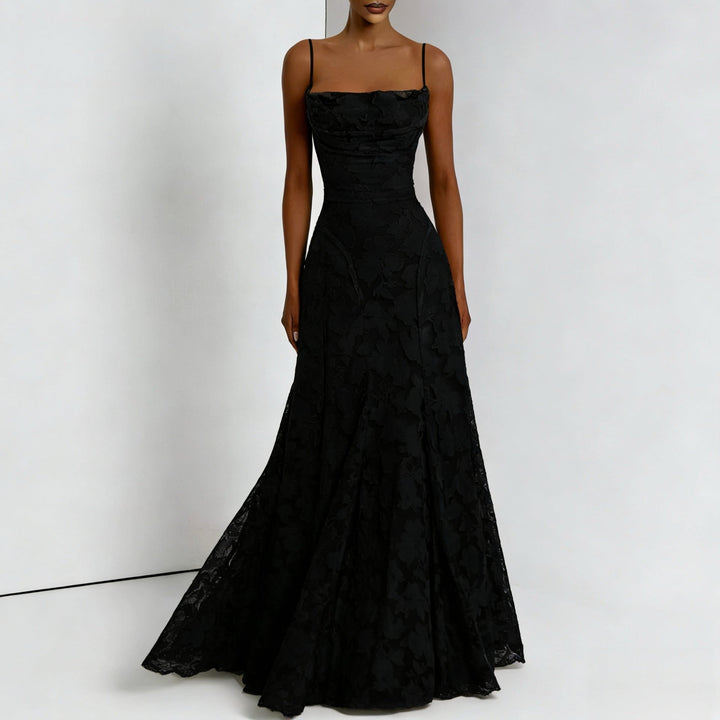 Maxikleid für Damen – mit floralen Spitzenapplikationen 13