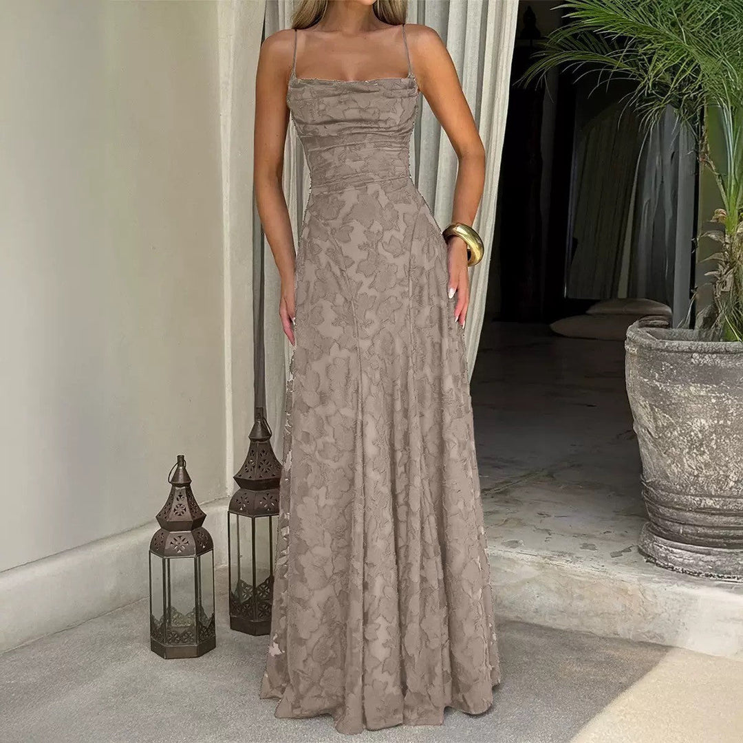 Maxikleid für Damen – mit floralen Spitzenapplikationen 16