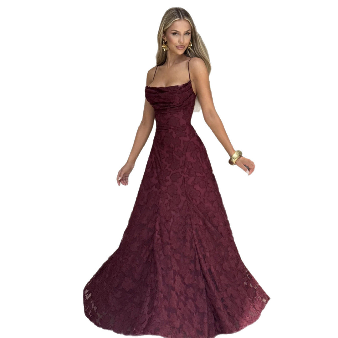 Maxikleid für Damen – mit floralen Spitzenapplikationen 5