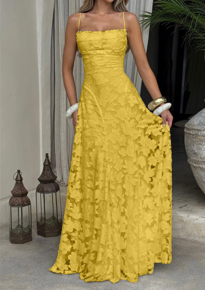 Maxikleid für Damen – mit floralen Spitzenapplikationen 9
