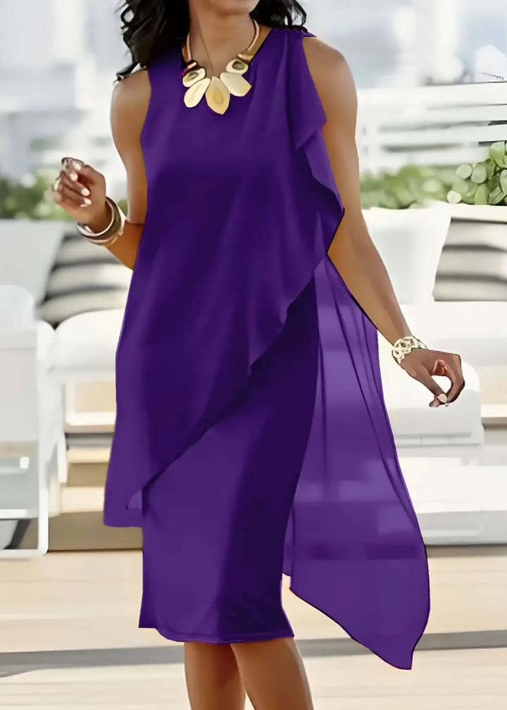 Midi-Shiftkleid für Damen – Ärmellos aus Chiffon 2