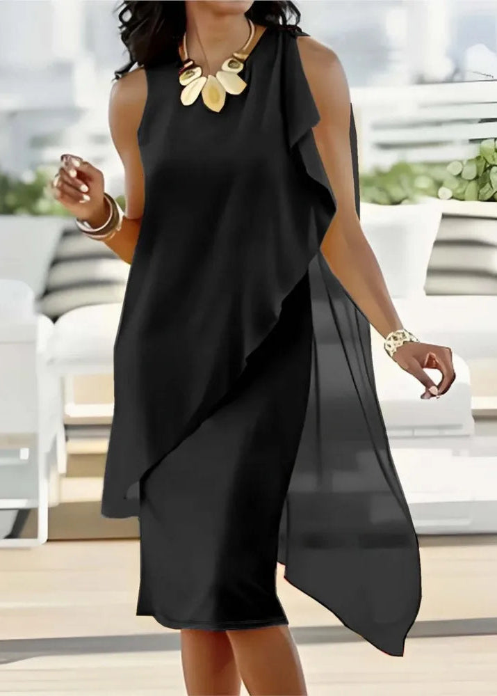 Midi-Shiftkleid für Damen – Ärmellos aus Chiffon 5