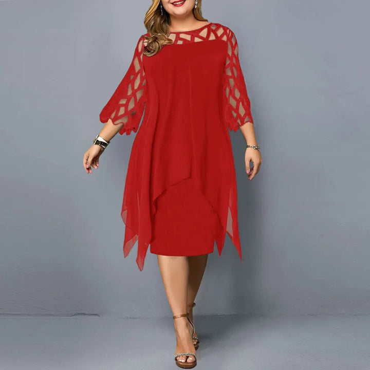 Midikleid_f_r_Damen_Spitze_mit_Geometrischem_Ausschnitt_3