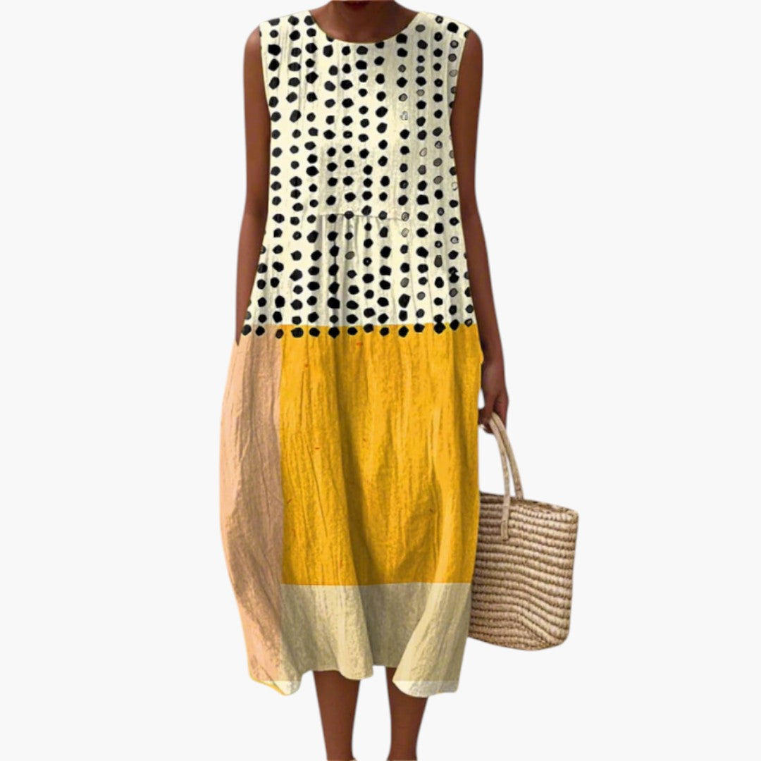 Midikleid für Damen – Punktmuster ärmellos für den Sommer 1