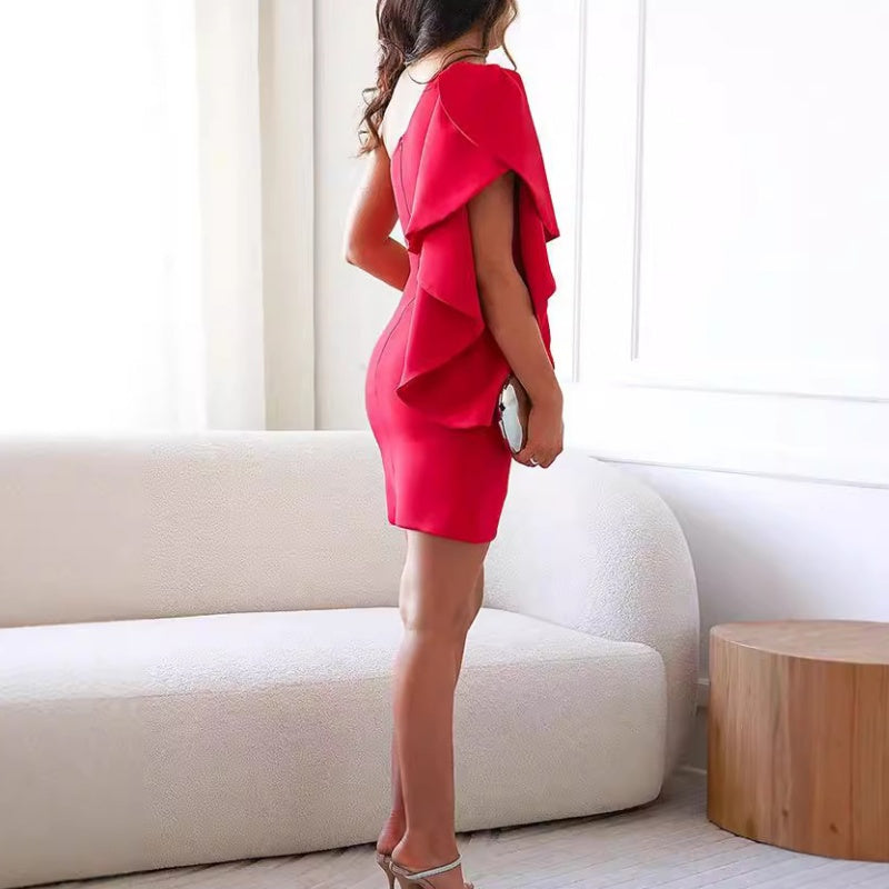 Mini-Cocktailkleid für Damen – Mit One-Shoulder-Design und Rüschen 7