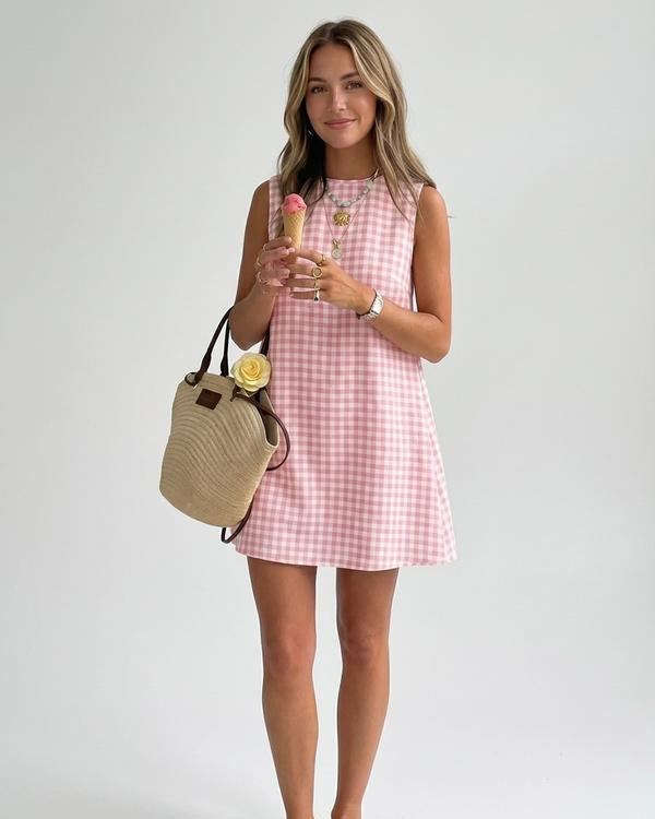 Mini-Playsuit für Damen – Mit Vichy-Karomuster und geradem Schnitt 7