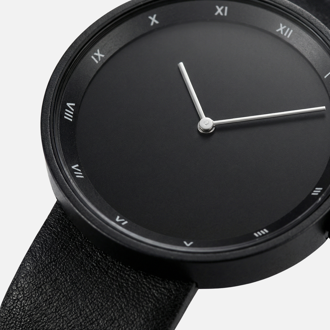 Minimalistische Armbanduhr mit rundem Zifferblatt für Herren