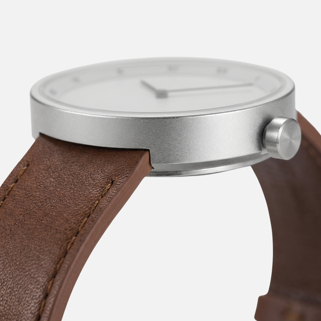 Minimalistische Armbanduhr mit rundem Zifferblatt für Herren