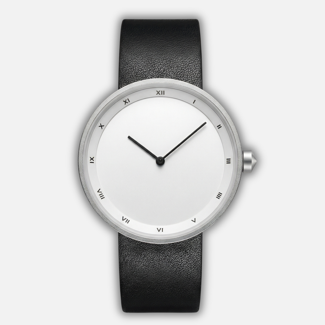 Minimalistische Armbanduhr mit rundem Zifferblatt für Herren