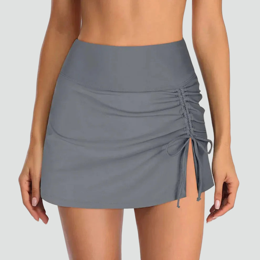 Modelująca Bade-Bikini-Rock für Damen – Hoher Bund mit Raffung 5