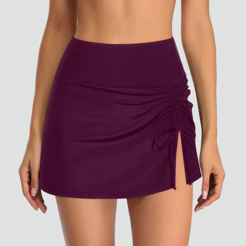 Modelująca Bade-Bikini-Rock für Damen – Hoher Bund mit Raffung 7