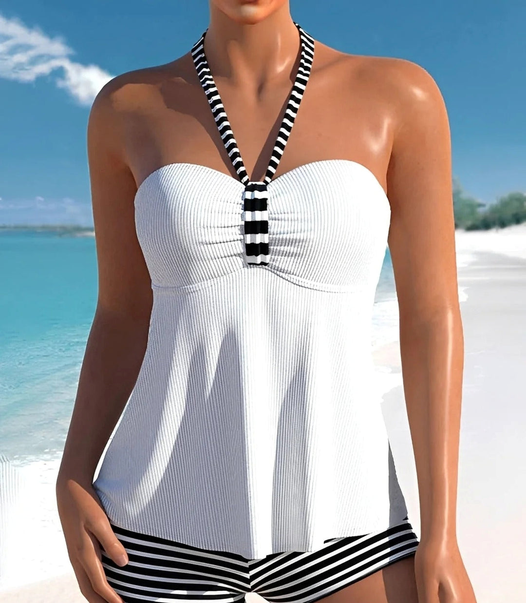 Neckholder-Top für Damen – Mit Ripp-Struktur 1