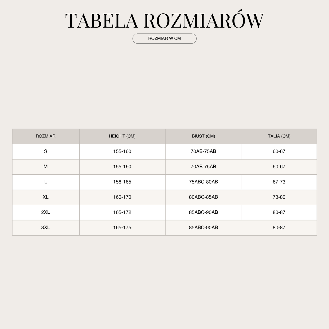 Tankini-Set für Damen – Halterneck mit Ripp-Struktur size chart