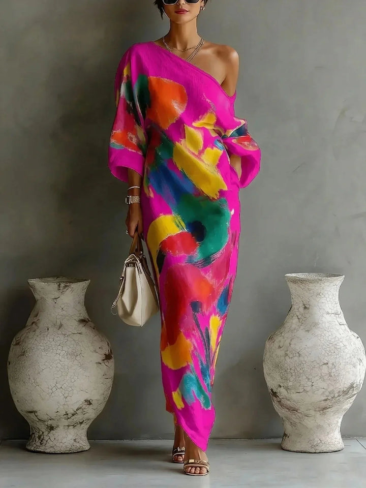 One-Shoulder-Maxikleid für Damen – Im Boho-Stil und fließend 2