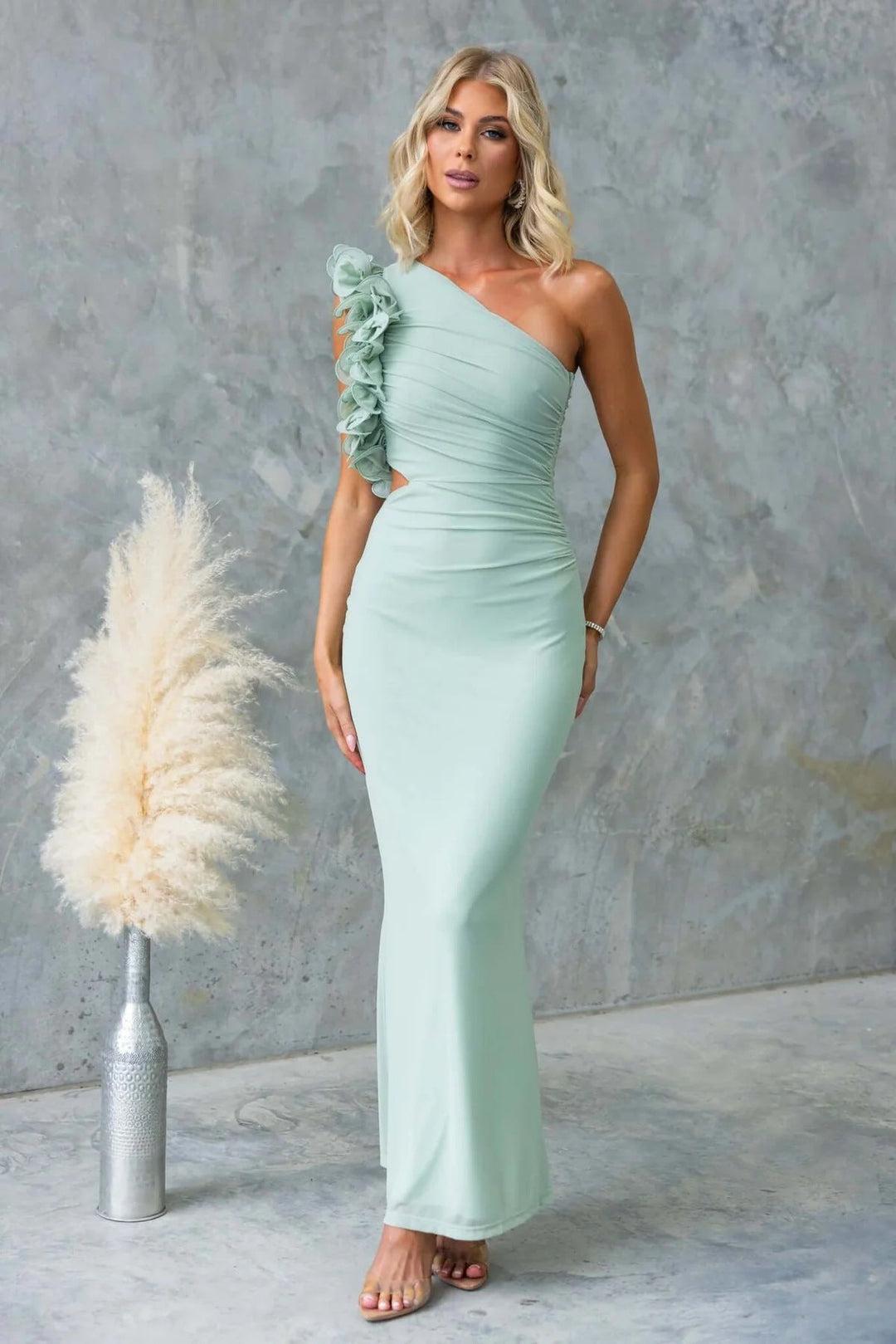 One-Shoulder-Maxikleid für Damen – Mit Volants und festlicher Eleganz 13