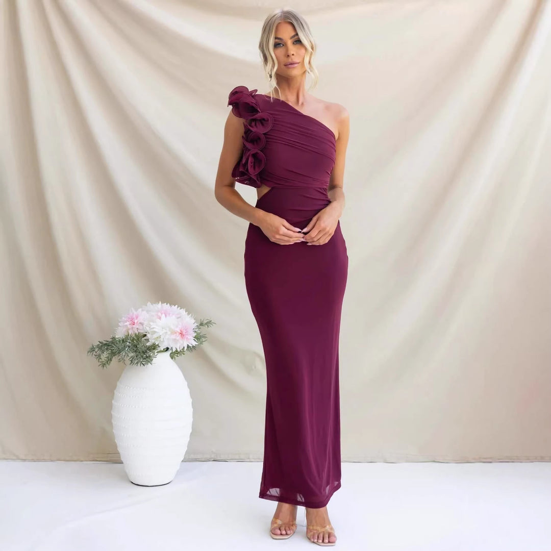 One-Shoulder-Maxikleid für Damen – Mit Volants und festlicher Eleganz 3