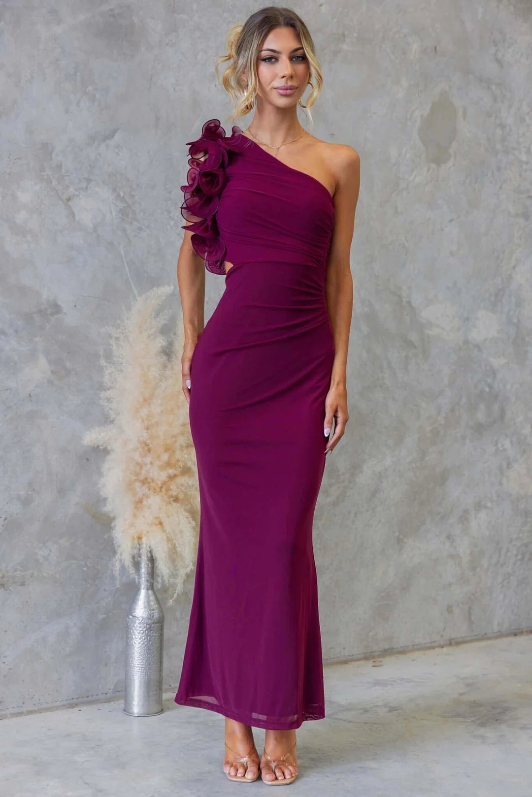 One-Shoulder-Maxikleid für Damen – Mit Volants und festlicher Eleganz 5