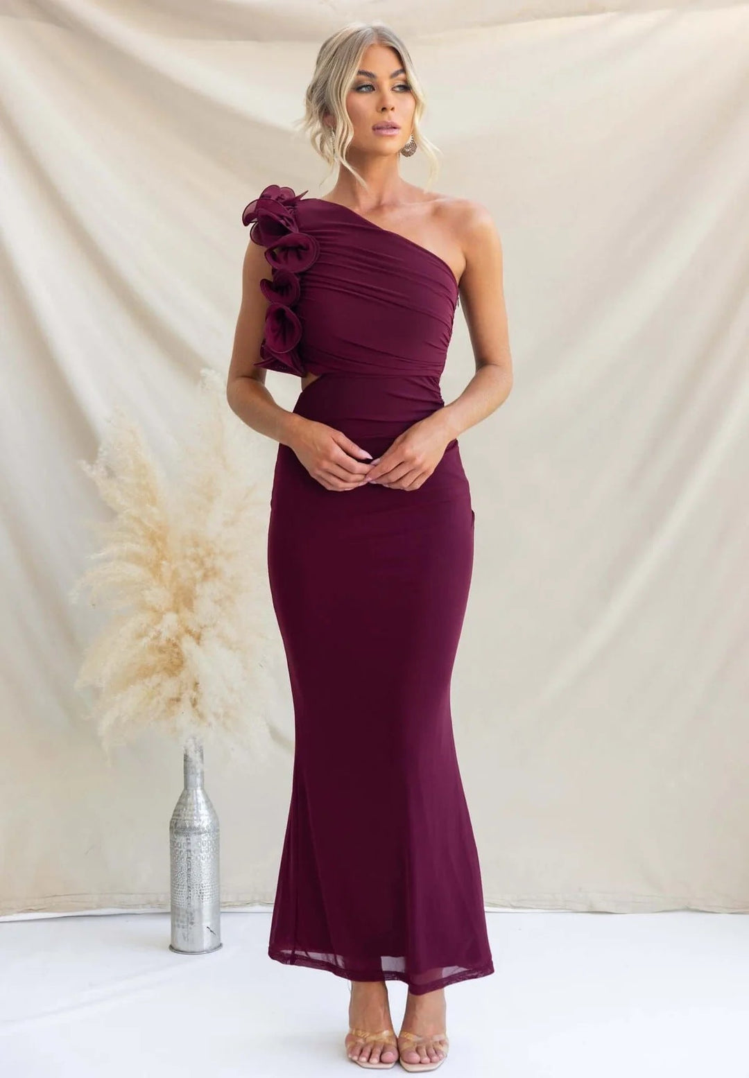 One-Shoulder-Maxikleid für Damen – Mit Volants und festlicher Eleganz 6