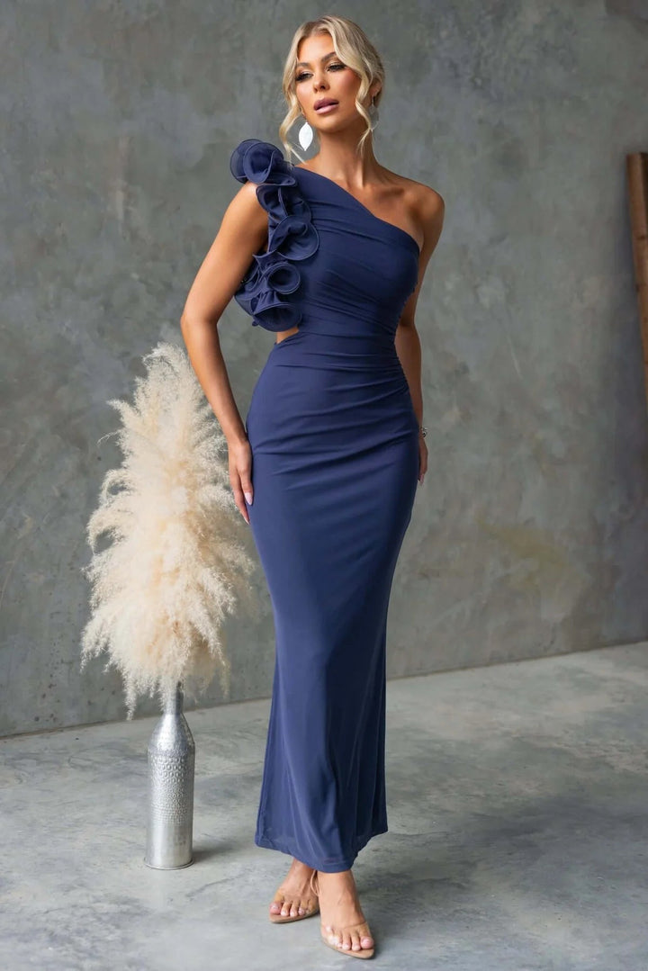 One-Shoulder-Maxikleid für Damen – Mit Volants und festlicher Eleganz 9