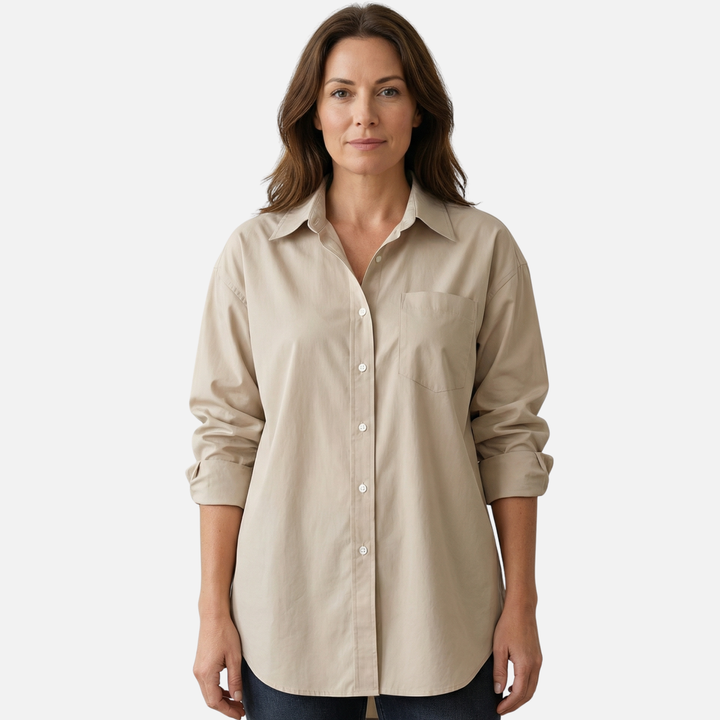 Oversize Baumwollbluse – Lockere Passform für Damen