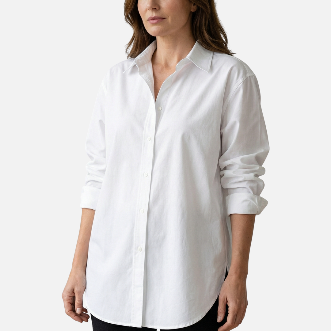 Oversize Baumwollbluse – Lockere Passform für Damen