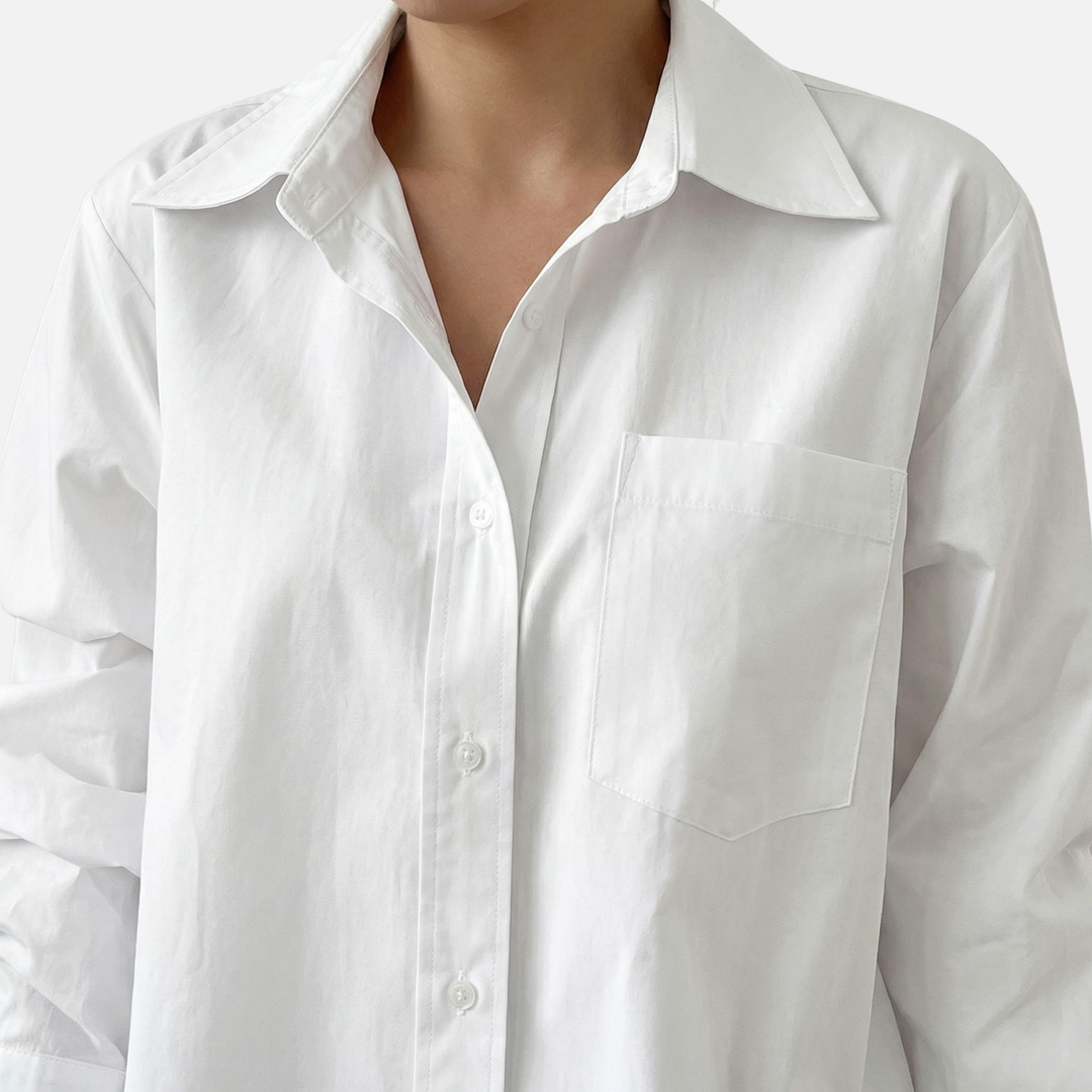 Oversize Baumwollbluse – Lockere Passform für Damen