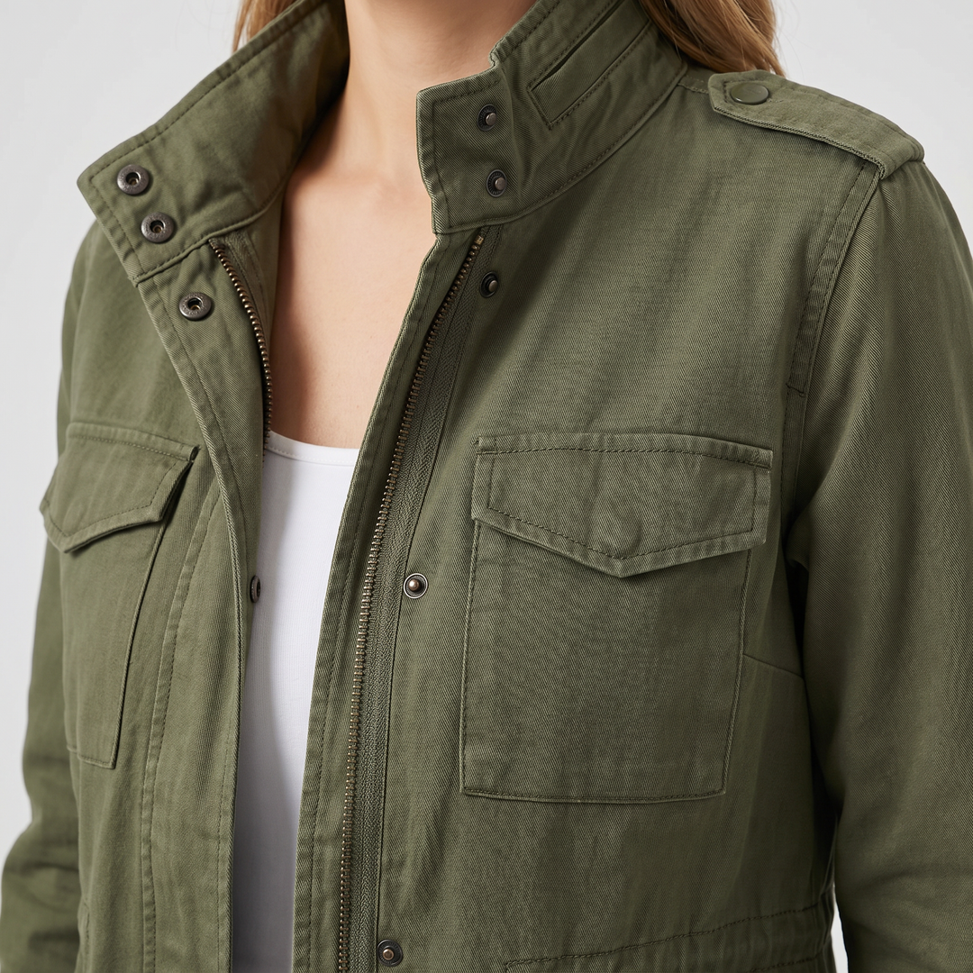 Oversized Korea Stil Windbreaker mit vielen Taschen fuer Damen 2