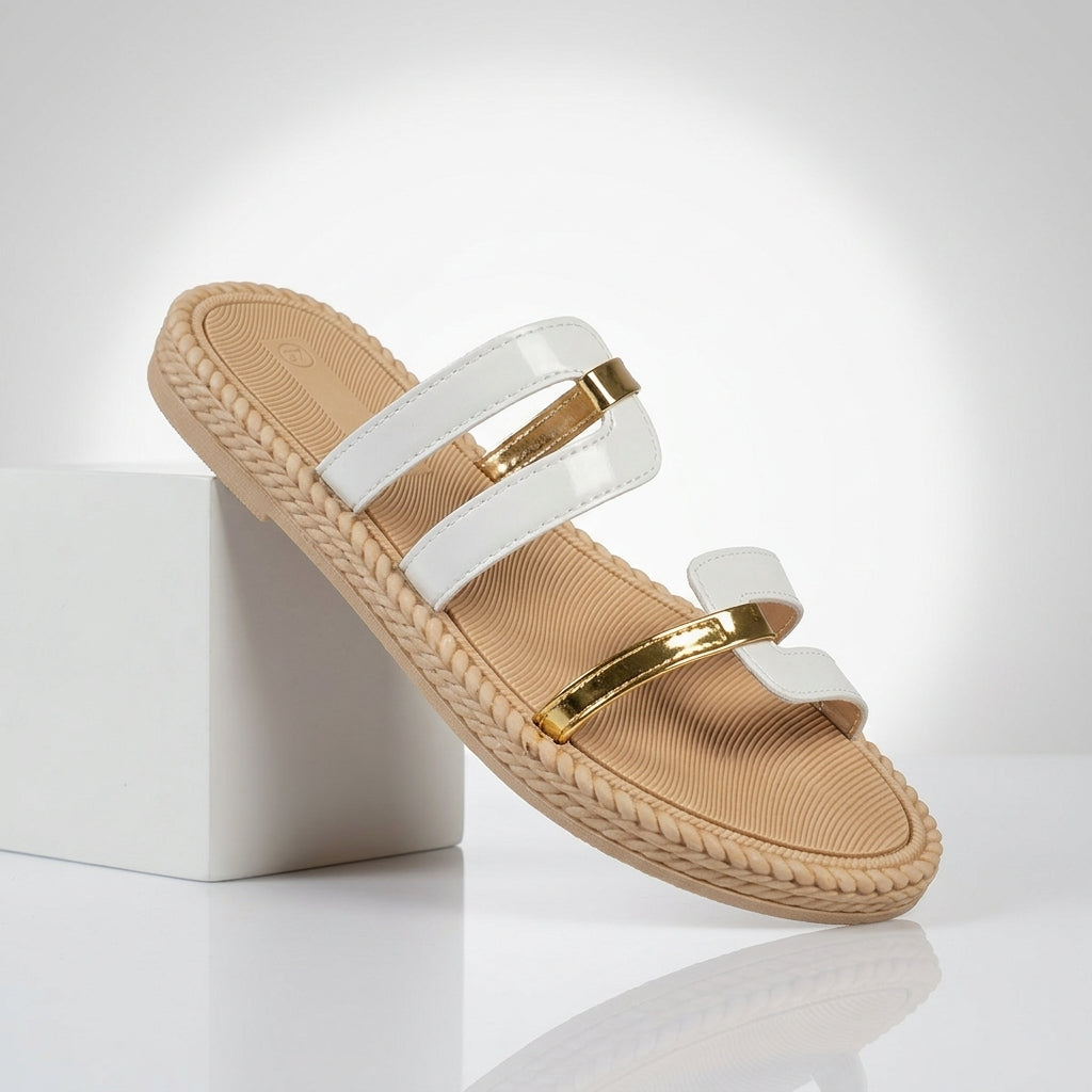 Pantoletten für Damen – Mit breitem Riemen und flacher Sohle 2