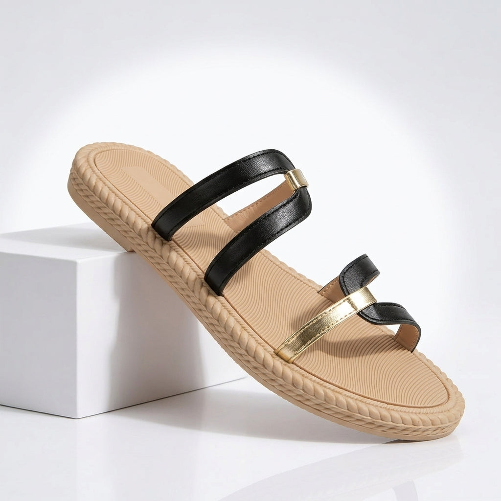 Pantoletten für Damen – Mit breitem Riemen und flacher Sohle 3