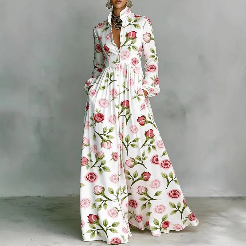 Plissee-Maxikleid für Damen – Langarm und ideal für Sommerfeste 10