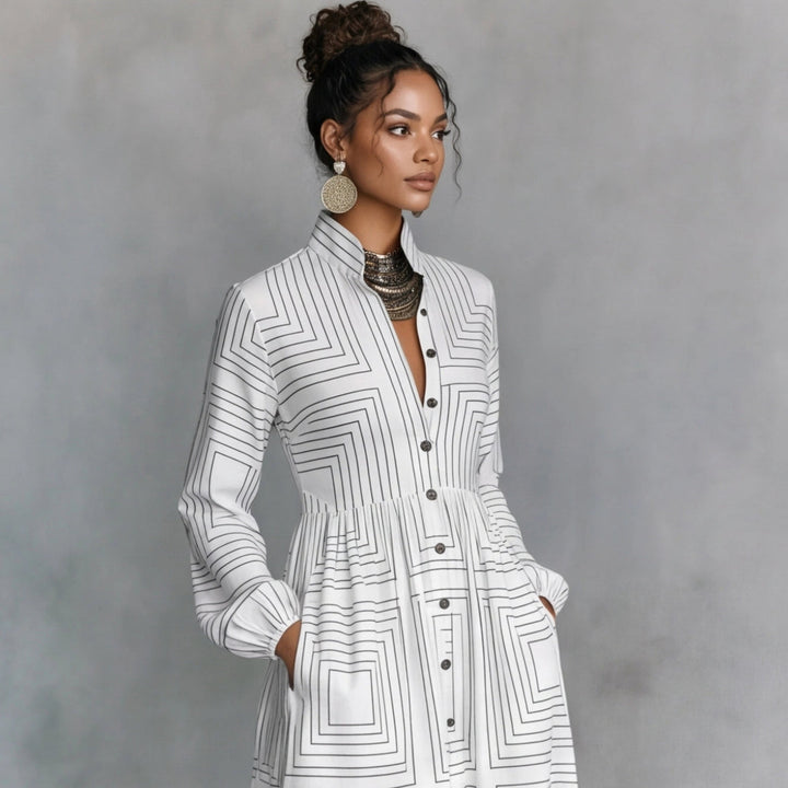 Plissee-Maxikleid für Damen – Langarm und ideal für Sommerfeste 2