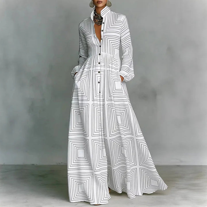 Plissee-Maxikleid für Damen – Langarm und ideal für Sommerfeste 5