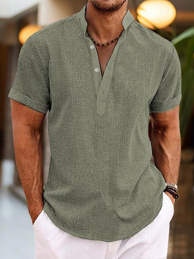 Polo Shirt mit stilvollem V Ausschnitt und Komfort fuer Herren 8