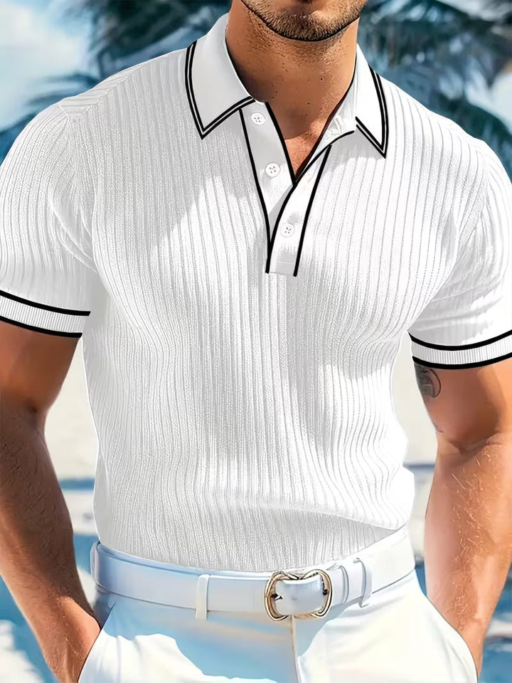 Poloshirt mit Farbbloecken und Kurzarm fuer Damen 3