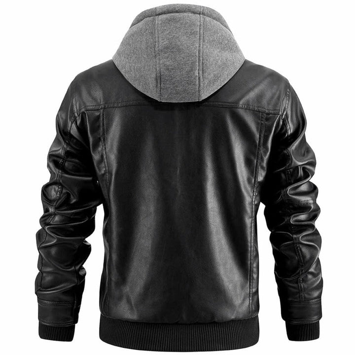Premium Hochwertige Lederjacke mit Kapuze für Herren – Klassisch 4