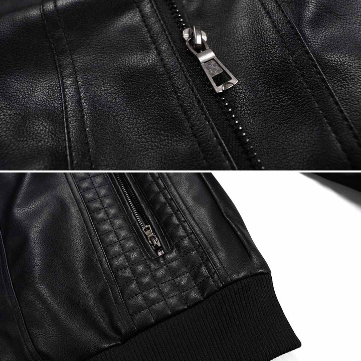 Premium Hochwertige Lederjacke mit Kapuze für Herren – Klassisch 5