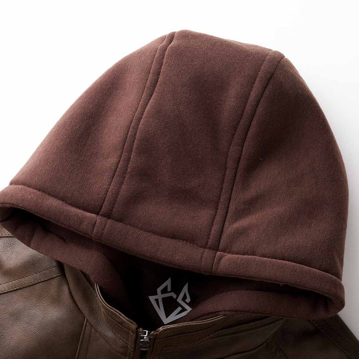 Premium Hochwertige Lederjacke mit Kapuze für Herren – Klassisch 6
