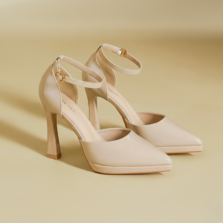 Pumps für Damen – Spitz zulaufend mit Fesselriemen & Blockabsatz 5