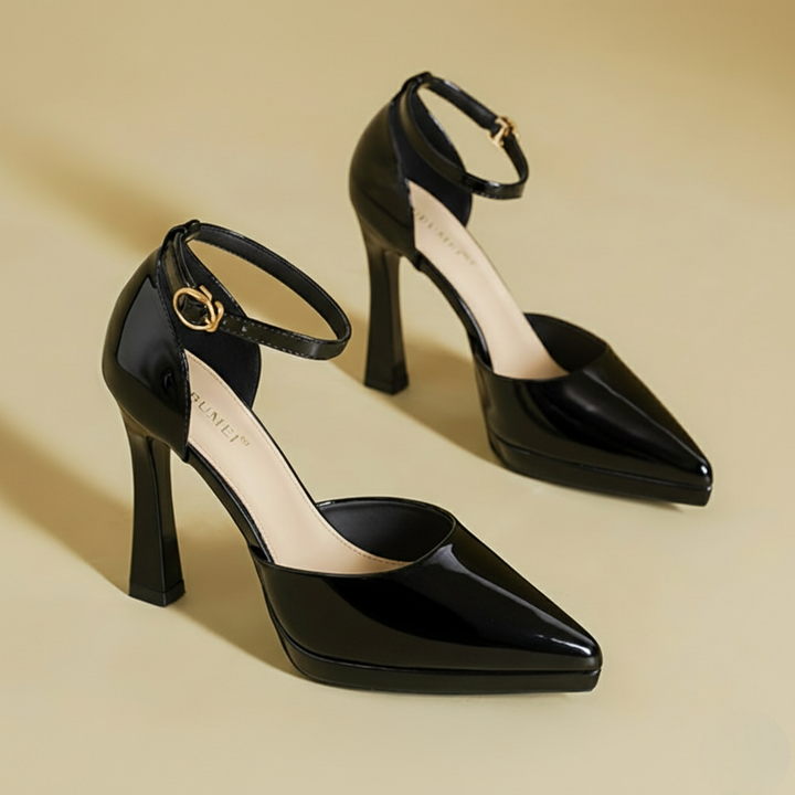 Pumps für Damen – Spitz zulaufend mit Fesselriemen & Blockabsatz 7