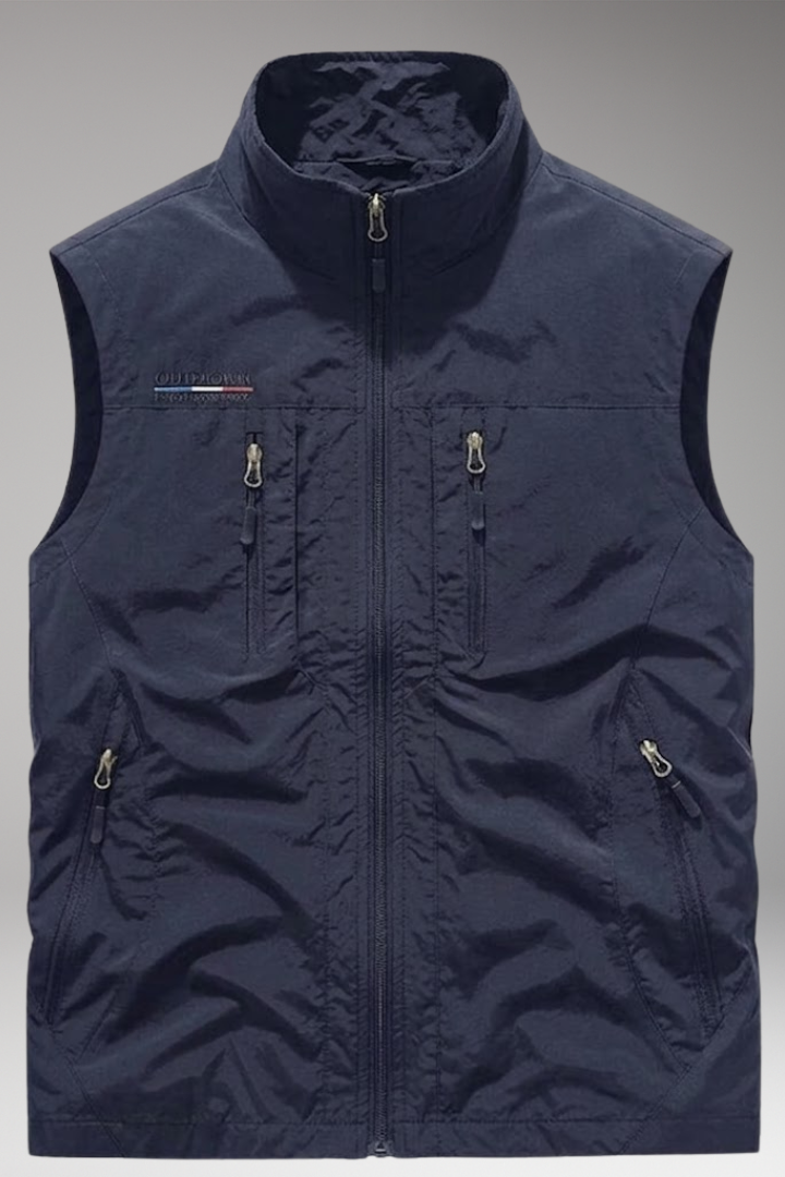 Reissverschluss Multitaschen Cargo Weste fuer Herren 1