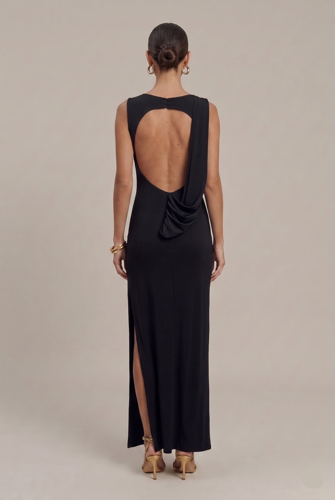 Rückenfreies Maxikleid für Damen – Rundhals 3