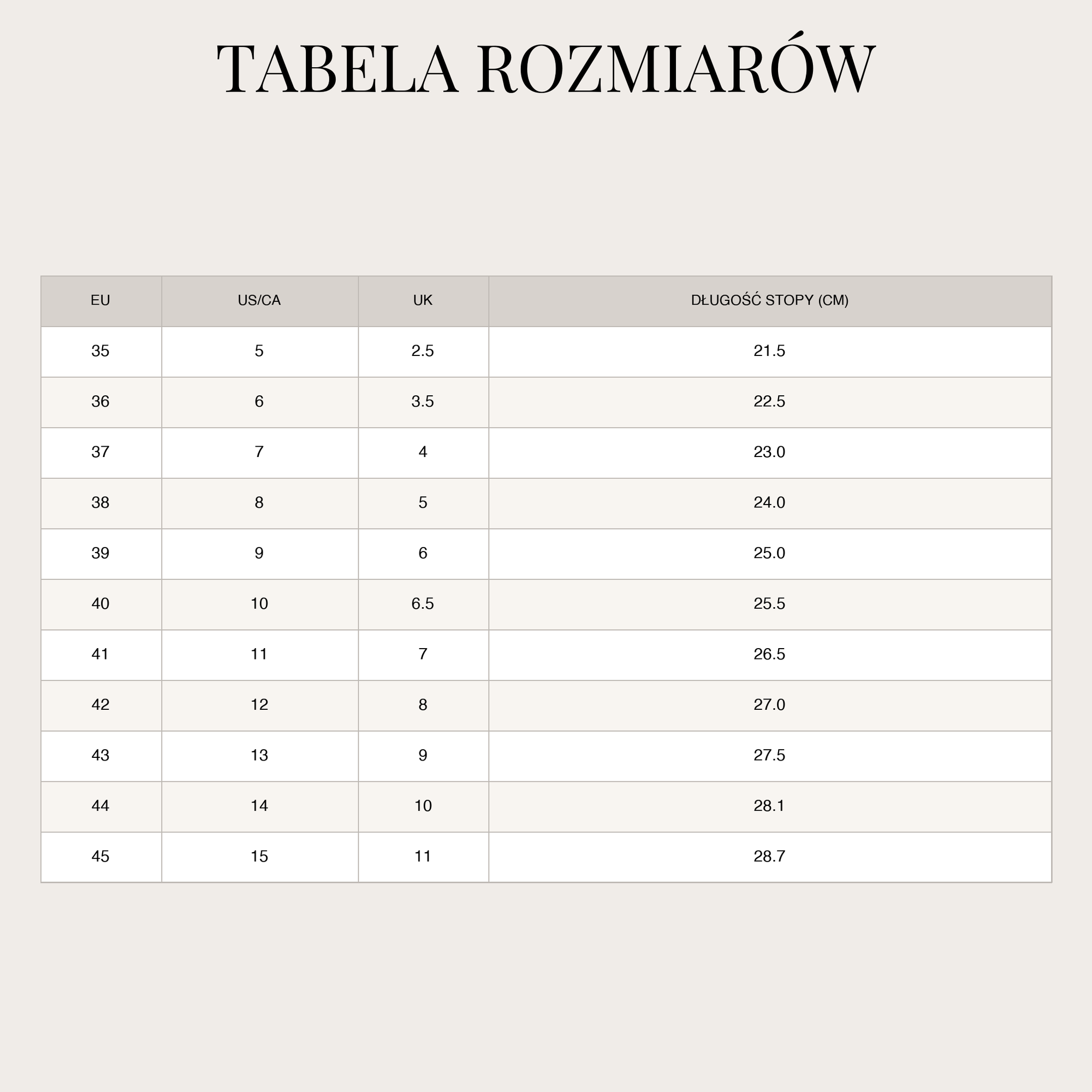 Size Chart
