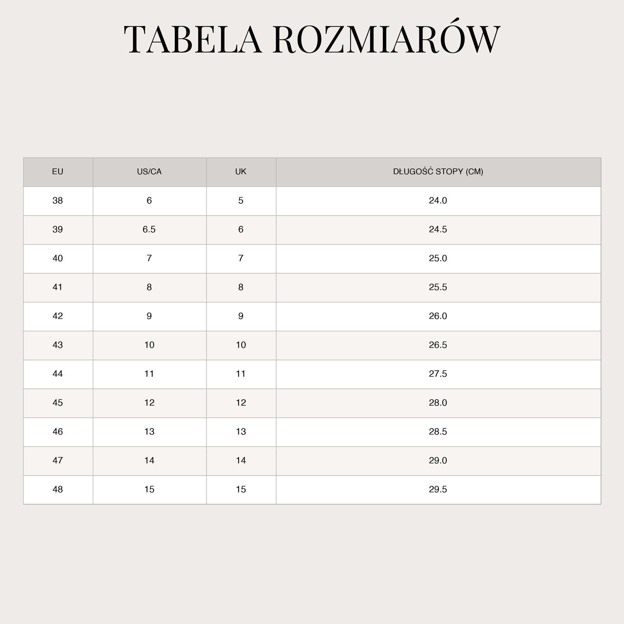 Size Chart